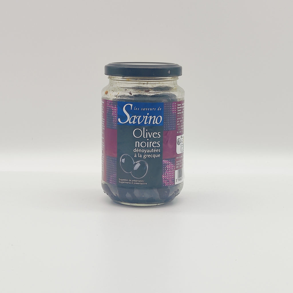 Savino Schwarze Beldi-Oliven ohne Stein 370ml – Aus Marokko